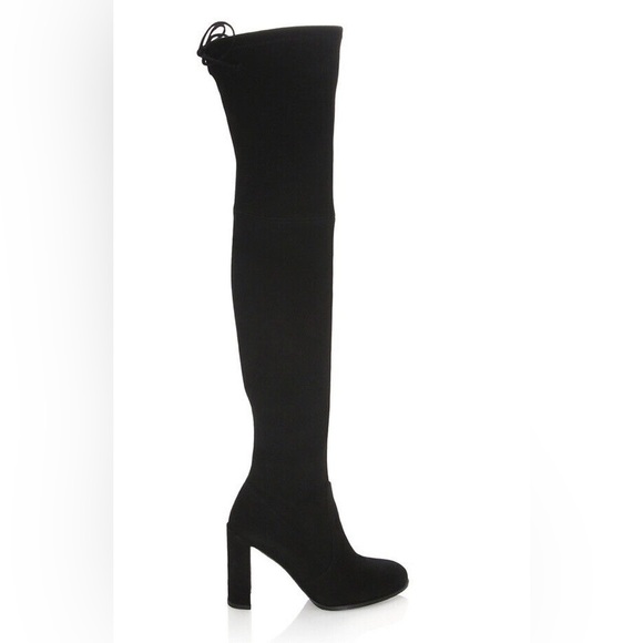 Stuart Weitzman Women's Black Nappa Stretch Suede Leather Over-The-Knee Boots - Picture 4 of 16